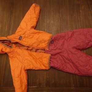 Orange and Pink Quilted Snowsuit